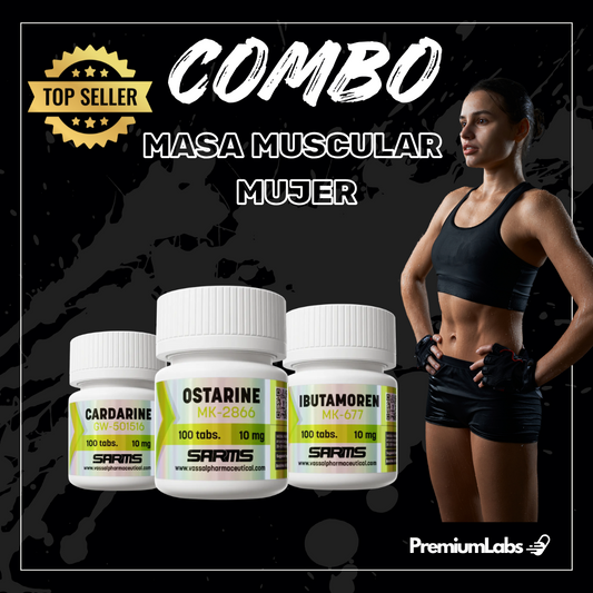 Combo Masa Muscular Magra Mujer: Ostarine, Ibutamoren, Cardarine