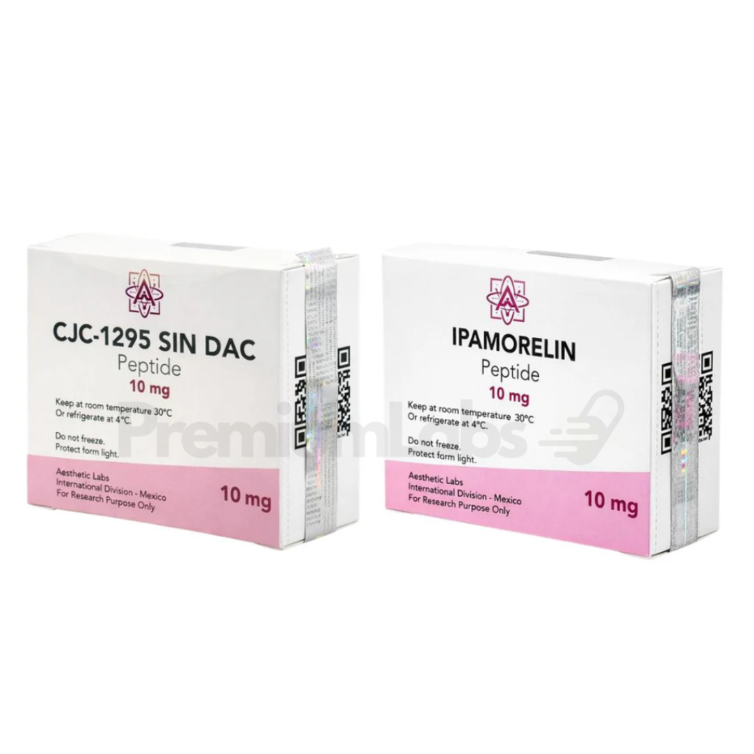 Aesthetic Labs | Kit Performance Recuperación + Masa Magra | CJC-1295 Sin DAC + Ipamorelin | Peptidos 99.9% pureza